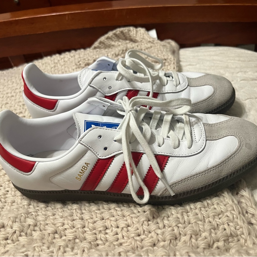 Men’s Adidas Sambas Red & White 10.5